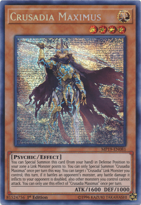 Crusadia Maximus [MP19-EN081] Prismatic Secret Rare (ONLINE ORDER ONLY)