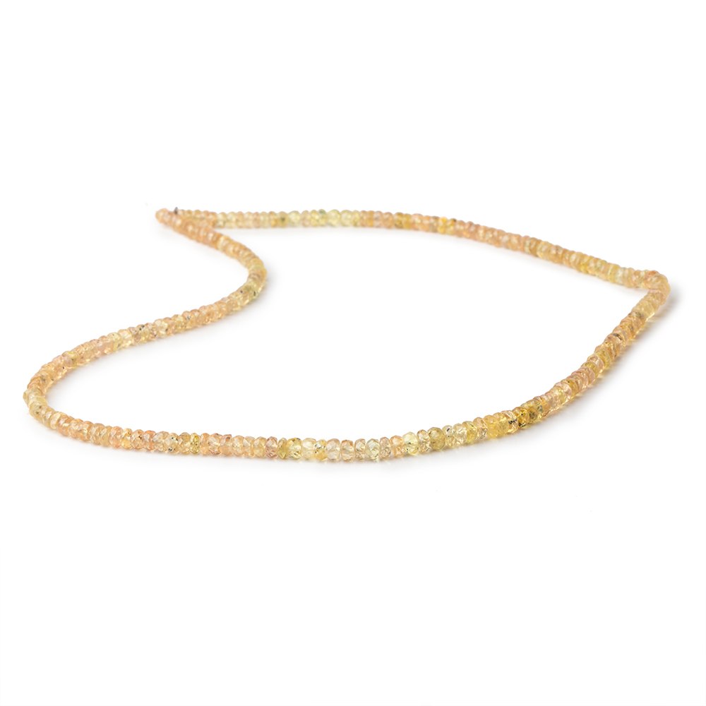 3.5mm Yellow Shongia Sapphire Faceted Rondelle Beads 16 inch 180 pieces (ONLINE ORDER ONLY)