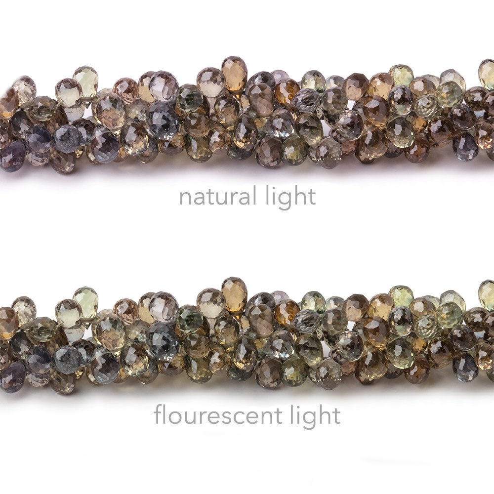 4x3mm Color Change Sapphire Faceted Tear Drop Beads 8 inch 155 pieces (ONLINE ORDER ONLY)