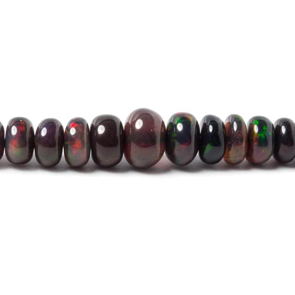 Black Ethiopian Opal Plain Rondelle Beads 200 pieces AAA Grade (ONLINE ORDER ONLY)