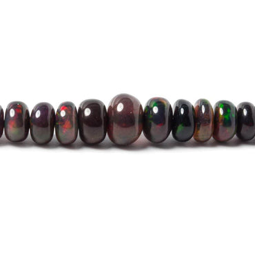 Black Ethiopian Opal Plain Rondelle Beads 200 pieces AAA Grade (ONLINE ORDER ONLY)