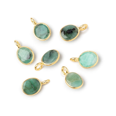 7x5mm Vermeil Bezel Emerald Rose Cut Oval Pendant 1 piece (ONLINE ORDER ONLY)