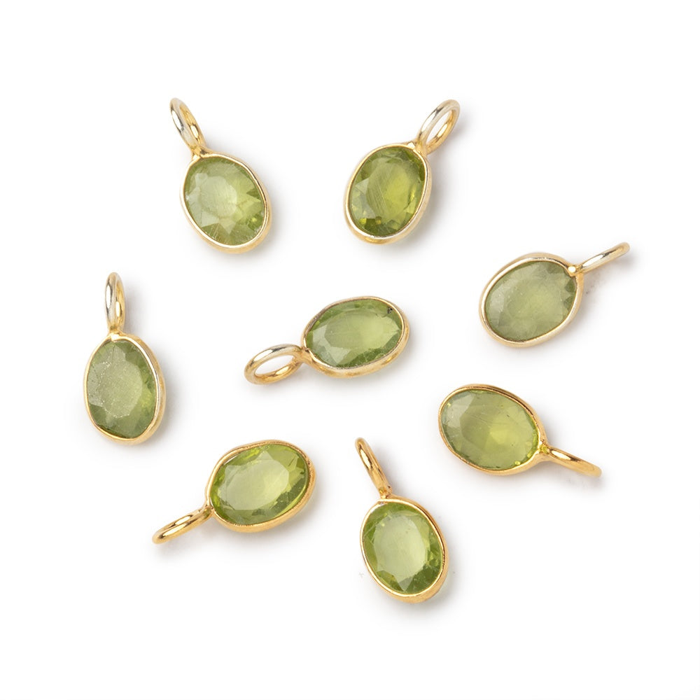 7x5mm Vermeil Bezel Peridot Rose Cut Oval Pendant 1 piece (ONLINE ORDER ONLY)