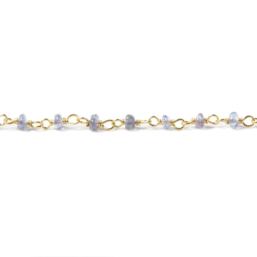 2.5mm Tanzanite Plain Rondelle Vermeil Chain by the foot (ONLINE ORDER ONLY)