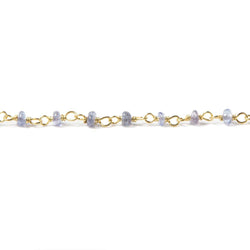 2.5mm Tanzanite Plain Rondelle Vermeil Chain by the foot (ONLINE ORDER ONLY)