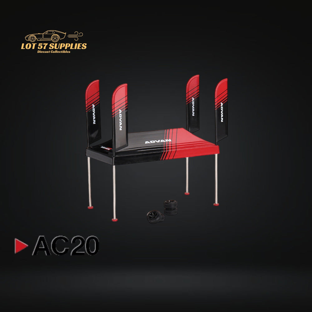 Mini-GT Paddock Service Tent Set ADVAN V1 1:64 MGTAC20 (ONLINE ORDER ONLY)