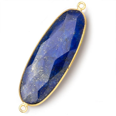 44x18mm Vermeil Bezel Lapis Lazuli Faceted Oval Connector 1 piece (ONLINE ORDER ONLY)
