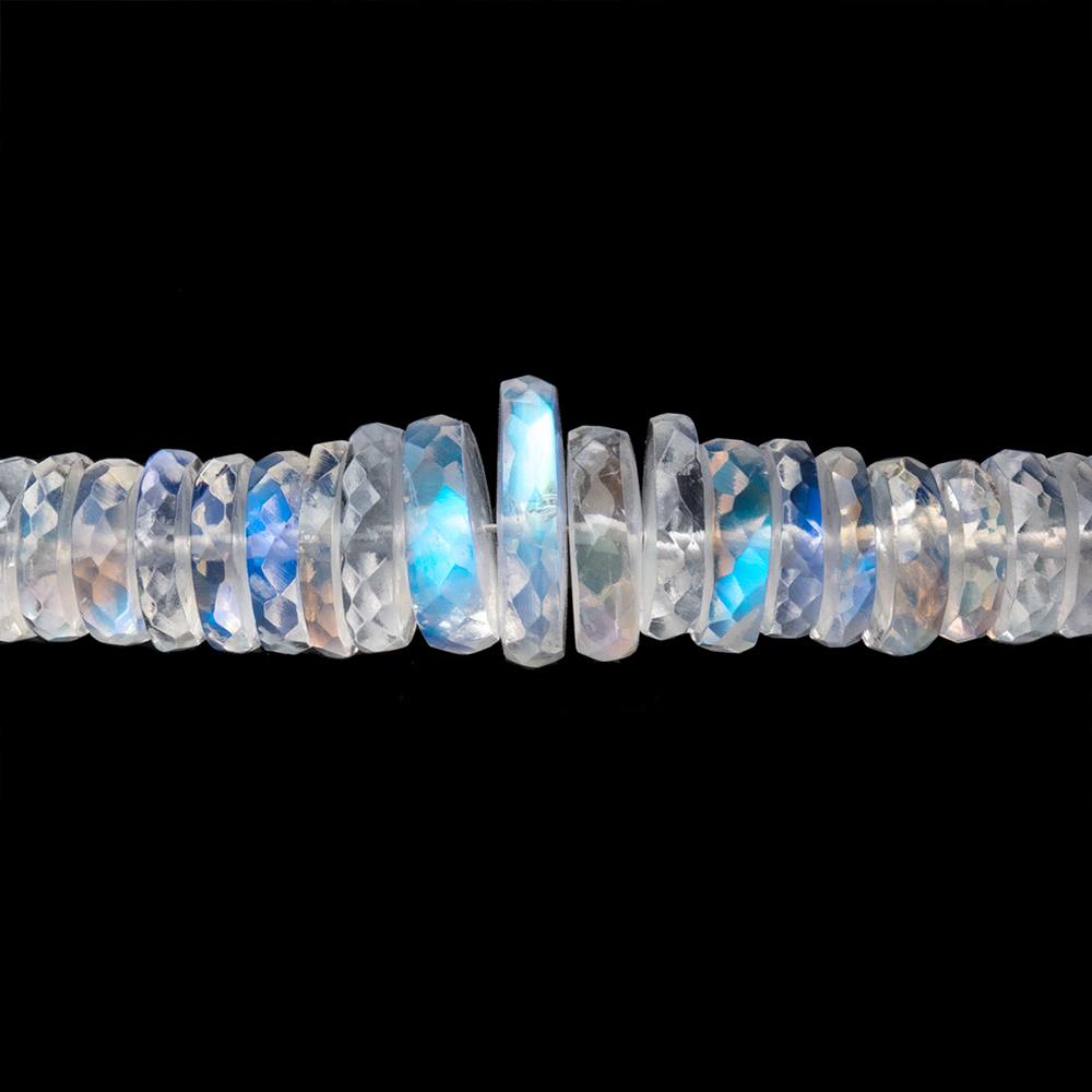 4.5-10.5mm Rainbow Moonstone Faceted Heishi Beads 12 inch 147 pieces AAA (ONLINE ORDER ONLY)