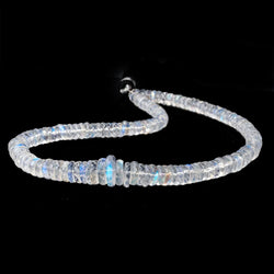 4.5-10.5mm Rainbow Moonstone Faceted Heishi Beads 12 inch 147 pieces AAA (ONLINE ORDER ONLY)