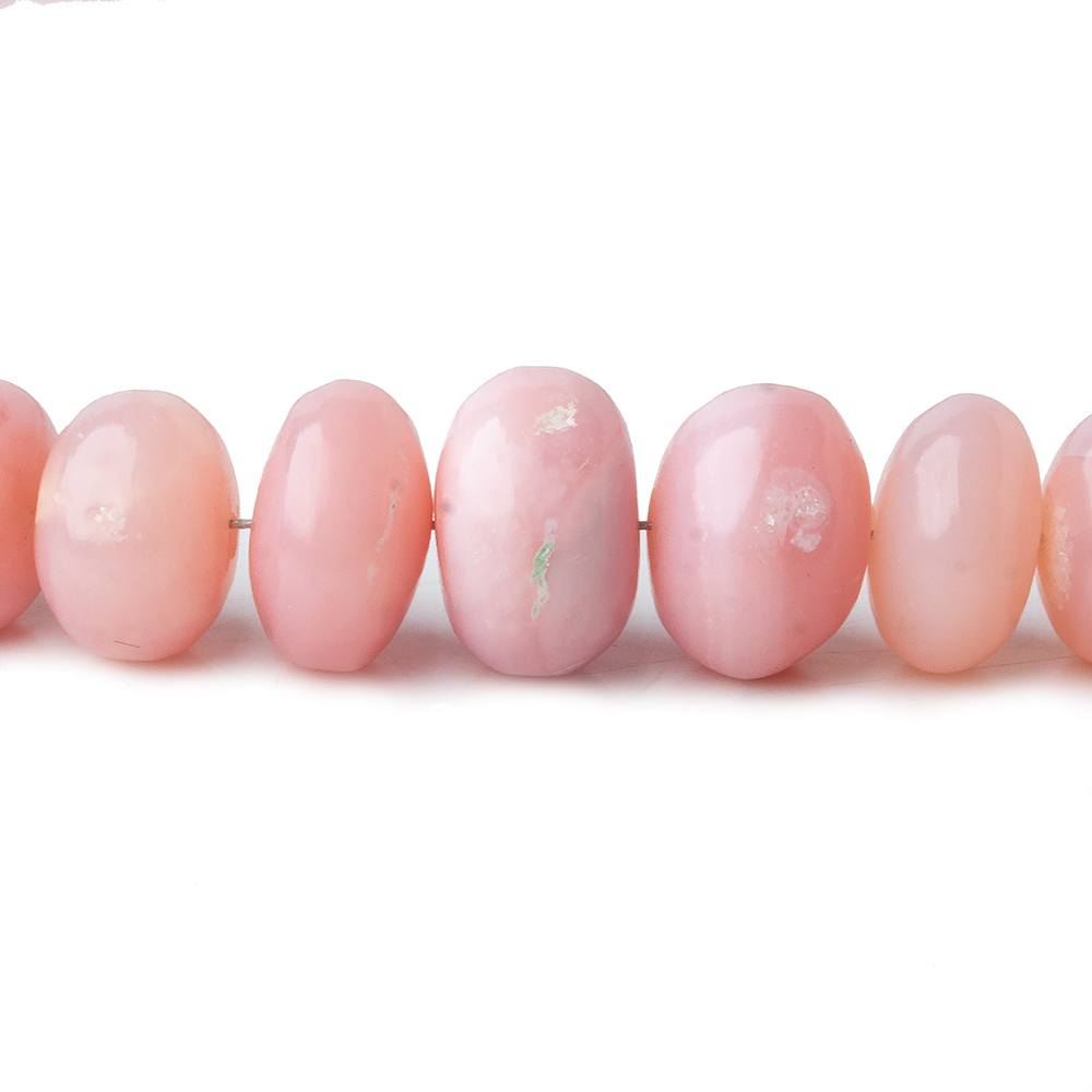 4.5-10mm Pink Peruvian Opal plain rondelles 18 inch 93 beads AAA (ONLINE ORDER ONLY)