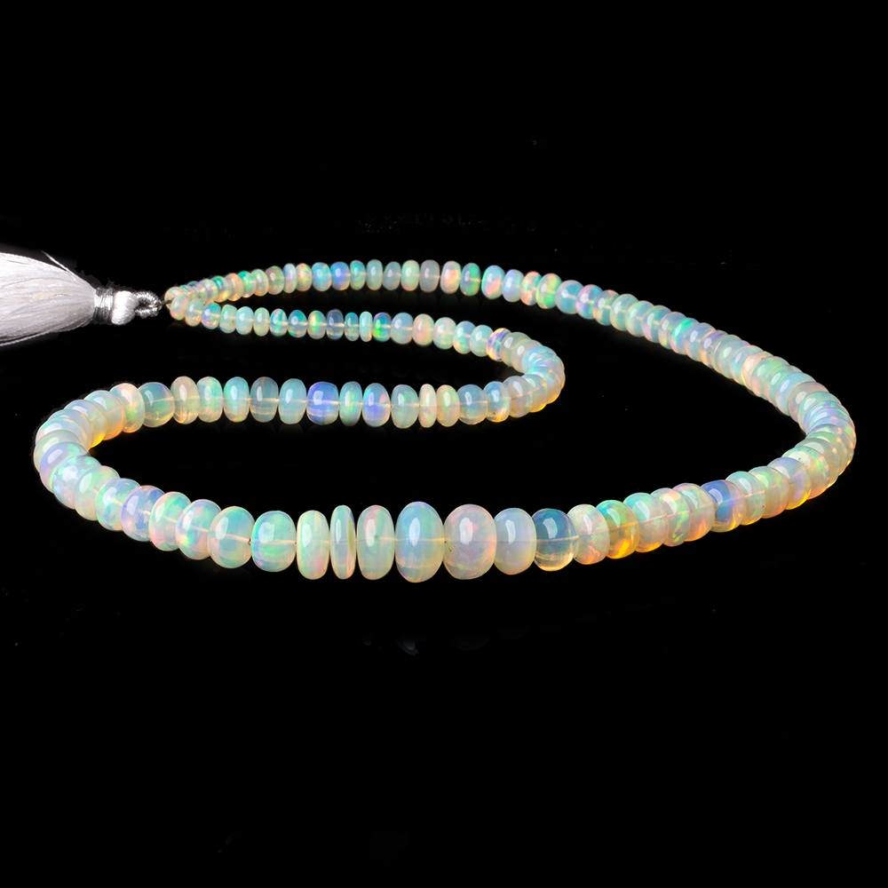 4.5-11.5mm Ethiopian Opal plain rondelle beads 19 inch 122 pieces AAA Grade (ONLINE ORDER ONLY)