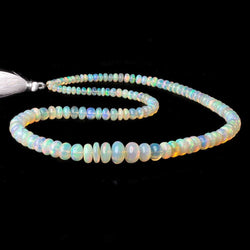 4.5-11.5mm Ethiopian Opal plain rondelle beads 19 inch 122 pieces AAA Grade (ONLINE ORDER ONLY)