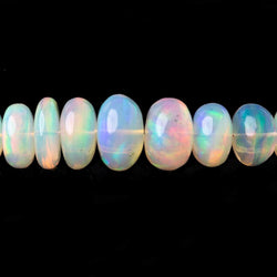 4.5-11.5mm Ethiopian Opal plain rondelle beads 19 inch 122 pieces AAA Grade (ONLINE ORDER ONLY)