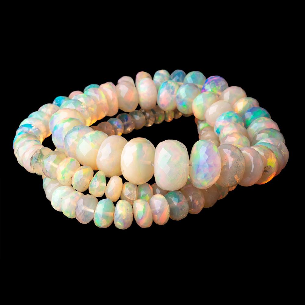 4.5-11mm Ethiopian Opal Faceted Rondelle Beads 16 inch 108 pieces AAA (ONLINE ORDER ONLY)