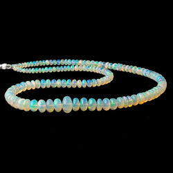 4.5-13mm Cream Ethiopian Opal Plain Rondelle beads 22 inch 134 pieces AAA (ONLINE ORDER ONLY)