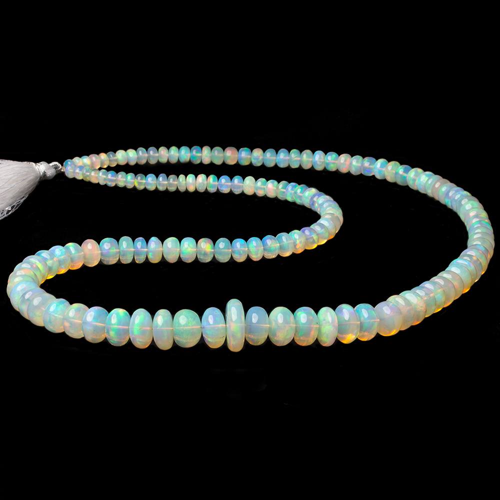 4.5-14mm Cream Ethiopian Opal Plain Rondelle beads 24 inch 131 pieces (ONLINE ORDER ONLY)