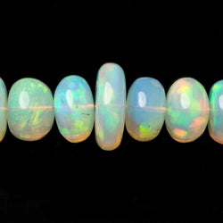 4.5-14mm Cream Ethiopian Opal Plain Rondelle beads 24 inch 131 pieces (ONLINE ORDER ONLY)