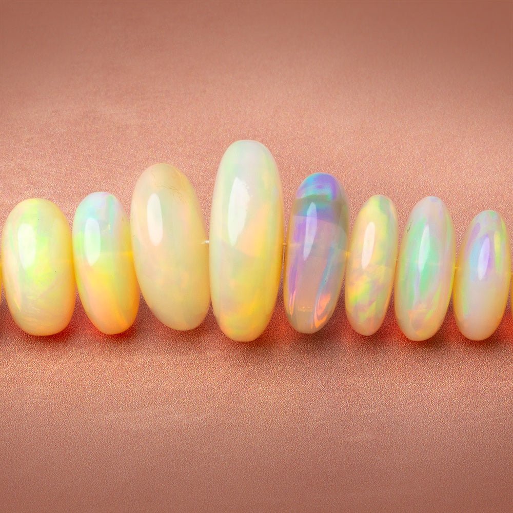 4.5-18mm Golden Ethiopian Opal Plain Rondelle 20 inch 185 Beads AAA (ONLINE ORDER ONLY)