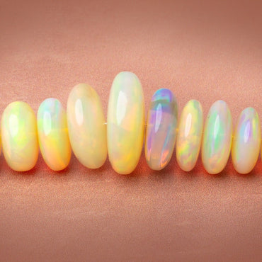4.5-18mm Golden Ethiopian Opal Plain Rondelle 20 inch 185 Beads AAA (ONLINE ORDER ONLY)