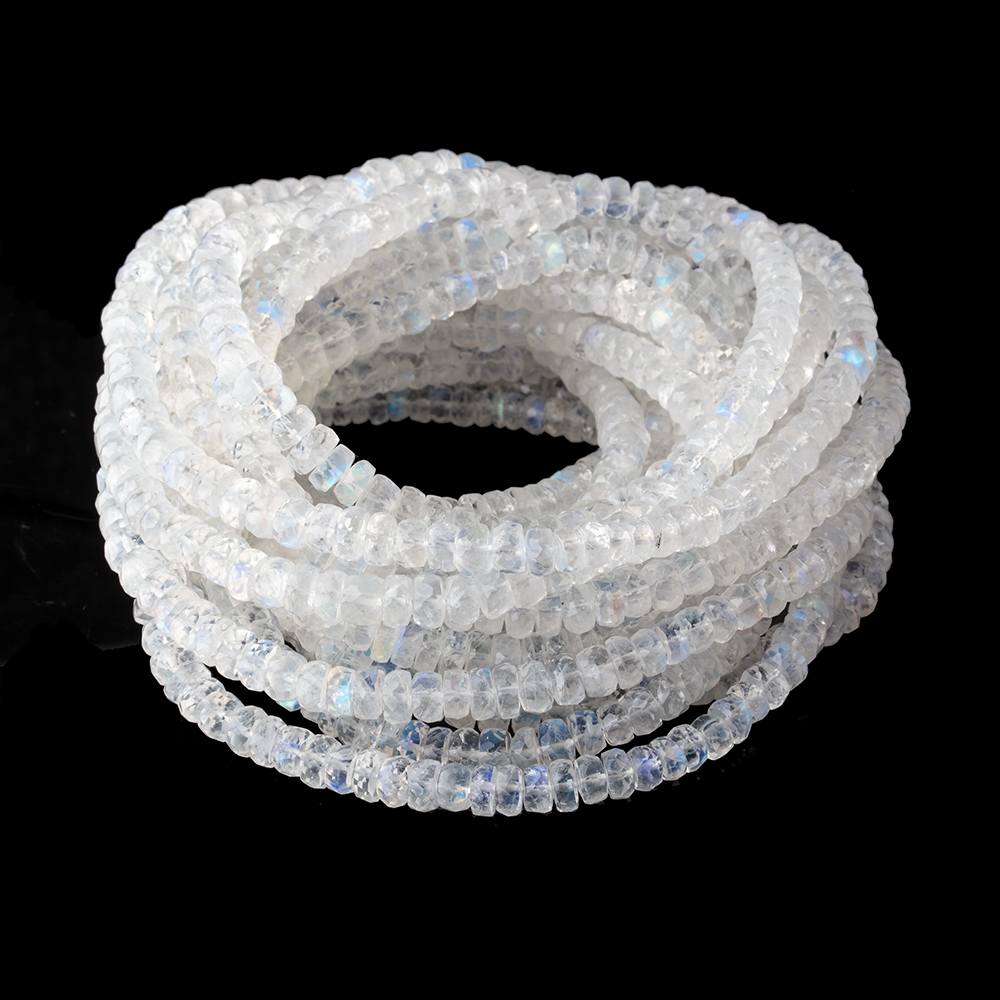 4.5-5.5mm Rainbow Moonstone Faceted Rondelle Beads 16 inch 142 pieces (ONLINE ORDER ONLY)