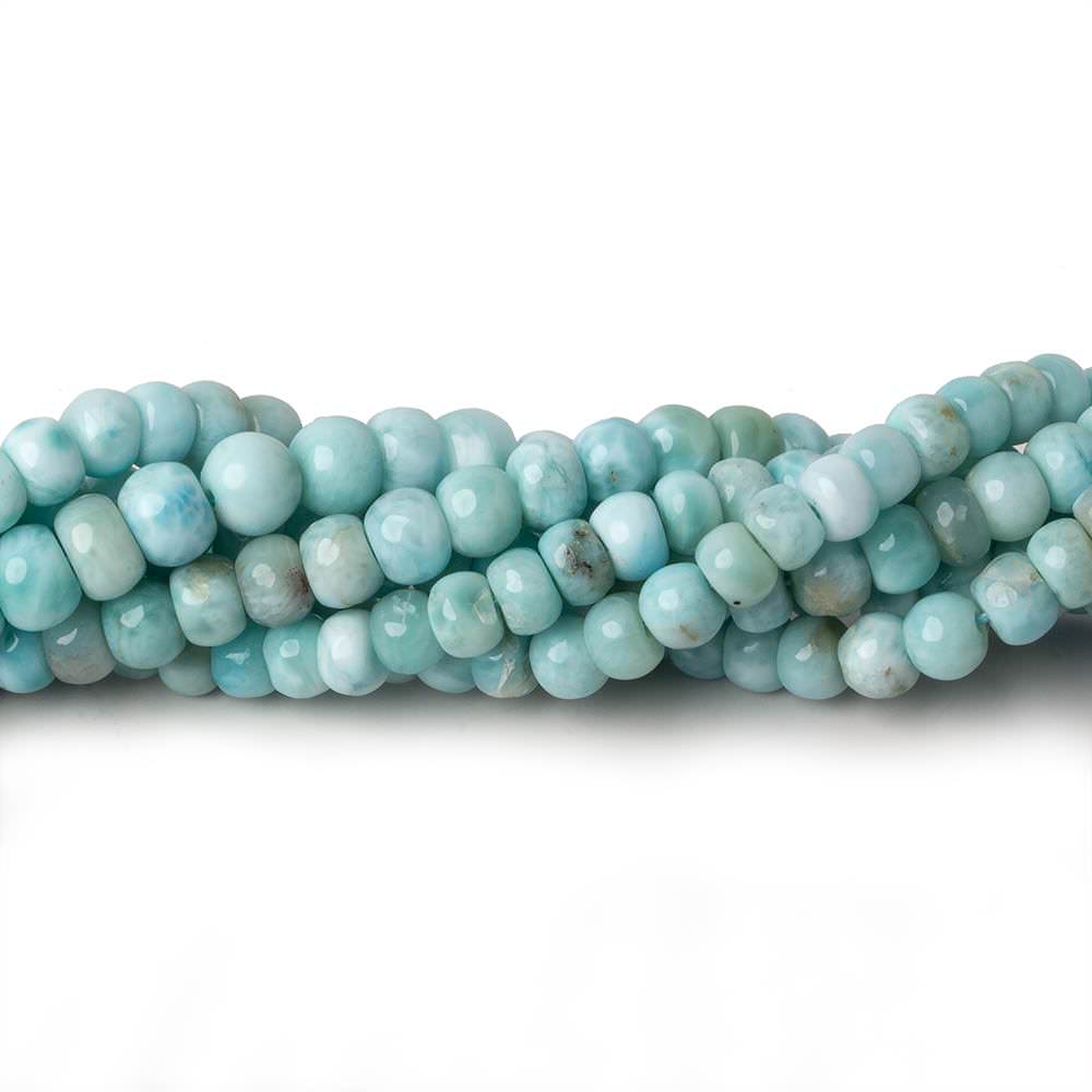 5-5.5mm Larimar plain rondelles 14 inch 82 beads A (ONLINE ORDER ONLY)