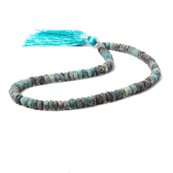 4.5-5mm Matte Chrysocolla plain rondelle beads 12.5 inch 117 pieces (ONLINE ORDER ONLY)
