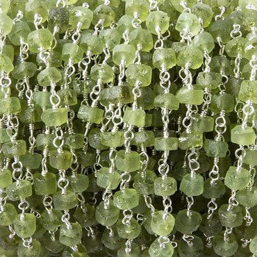4.5-5mm Matte Peridot Silver plated Chain by the foot 35 pcs (ONLINE ORDER ONLY)