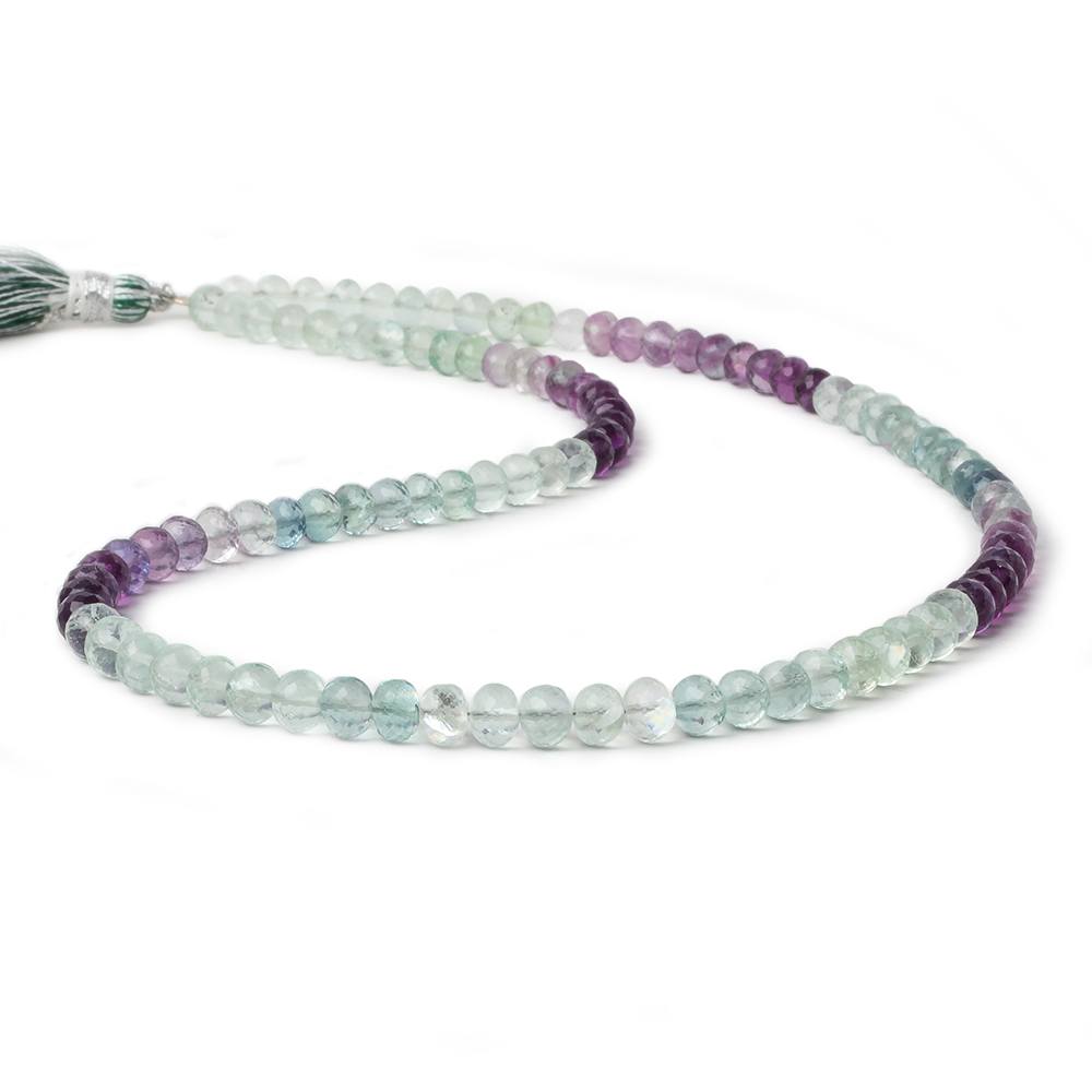 4.5-5mm Mint & Purple Fluorite micro faceted rondelles 16 inch 102 beads AAA (ONLINE ORDER ONLY)