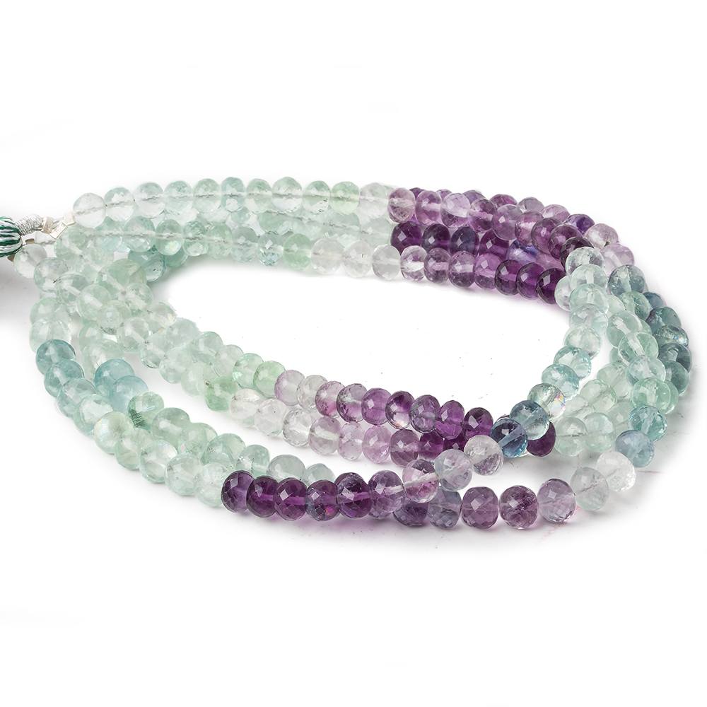 4.5-5mm Mint & Purple Fluorite micro faceted rondelles 16 inch 102 beads AAA (ONLINE ORDER ONLY)
