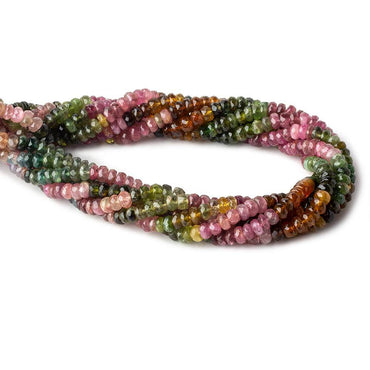 4.5-5mm Multi Color Tourmaline Beads Faceted Rondelle 14.5 inch 160 pcs (ONLINE ORDER ONLY)