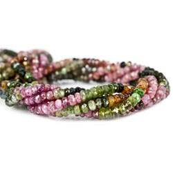 4.5-5mm Multi Color Tourmaline Beads Faceted Rondelle 14.5 inch 160 pcs (ONLINE ORDER ONLY)