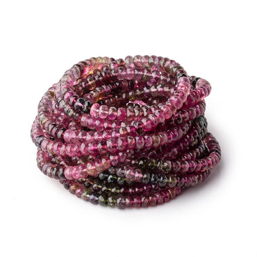 4.5-5mm Multi Color Tourmaline Faceted Rondelle Beads 19 inch 160 pieces AAA (ONLINE ORDER ONLY)