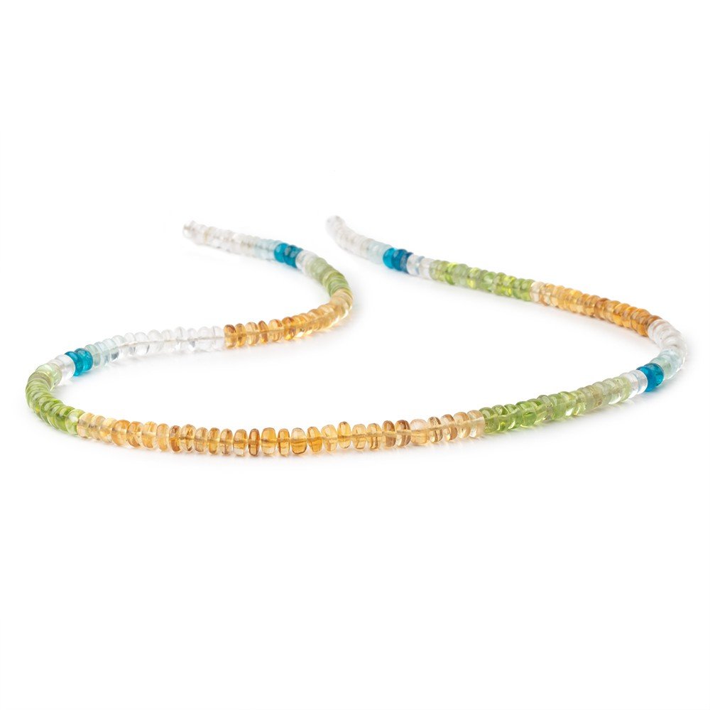 4.5-5mm Multi Gemstone Plain Rondelle Beads 17.5 inch 172 pieces (ONLINE ORDER ONLY)