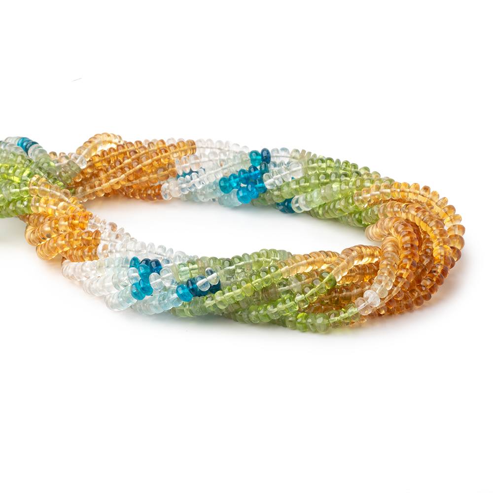 4.5-5mm Multi Gemstone Plain Rondelle Beads 17.5 inch 172 pieces (ONLINE ORDER ONLY)