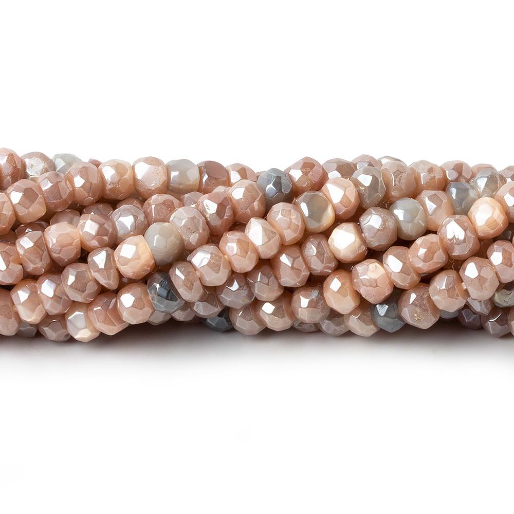 4.5-5mm Mystic Multi Color Moonstone  large hole faceted rondelle 13 inch (ONLINE ORDER ONLY)