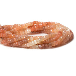 4.5-5mm Peach Moonstone faceted rondelle beads 14 inch 105 pieces (ONLINE ORDER ONLY)