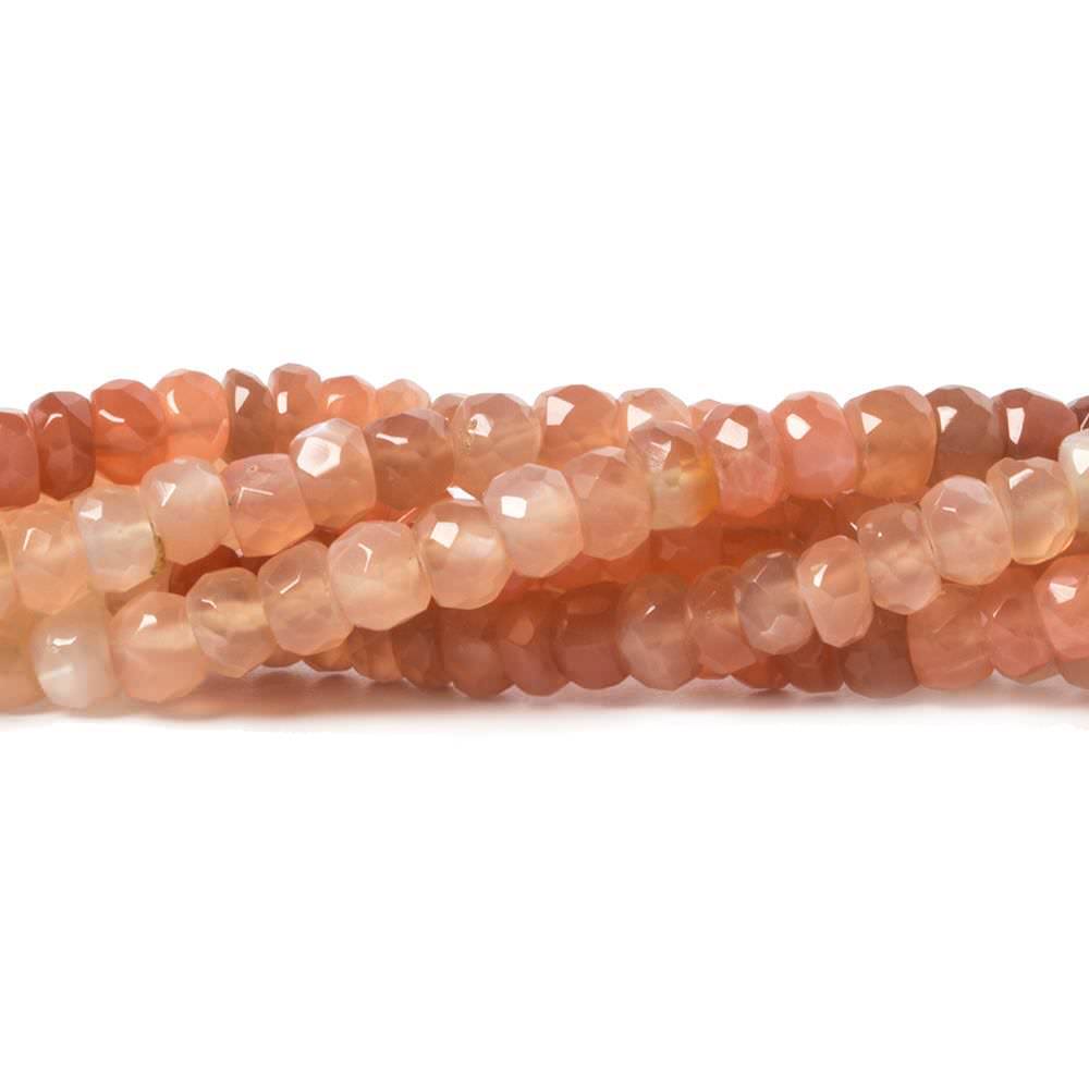 4.5-5mm Peach Moonstone faceted rondelle beads 14 inch 105 pieces (ONLINE ORDER ONLY)
