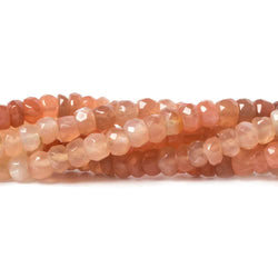 4.5-5mm Peach Moonstone faceted rondelle beads 14 inch 105 pieces (ONLINE ORDER ONLY)