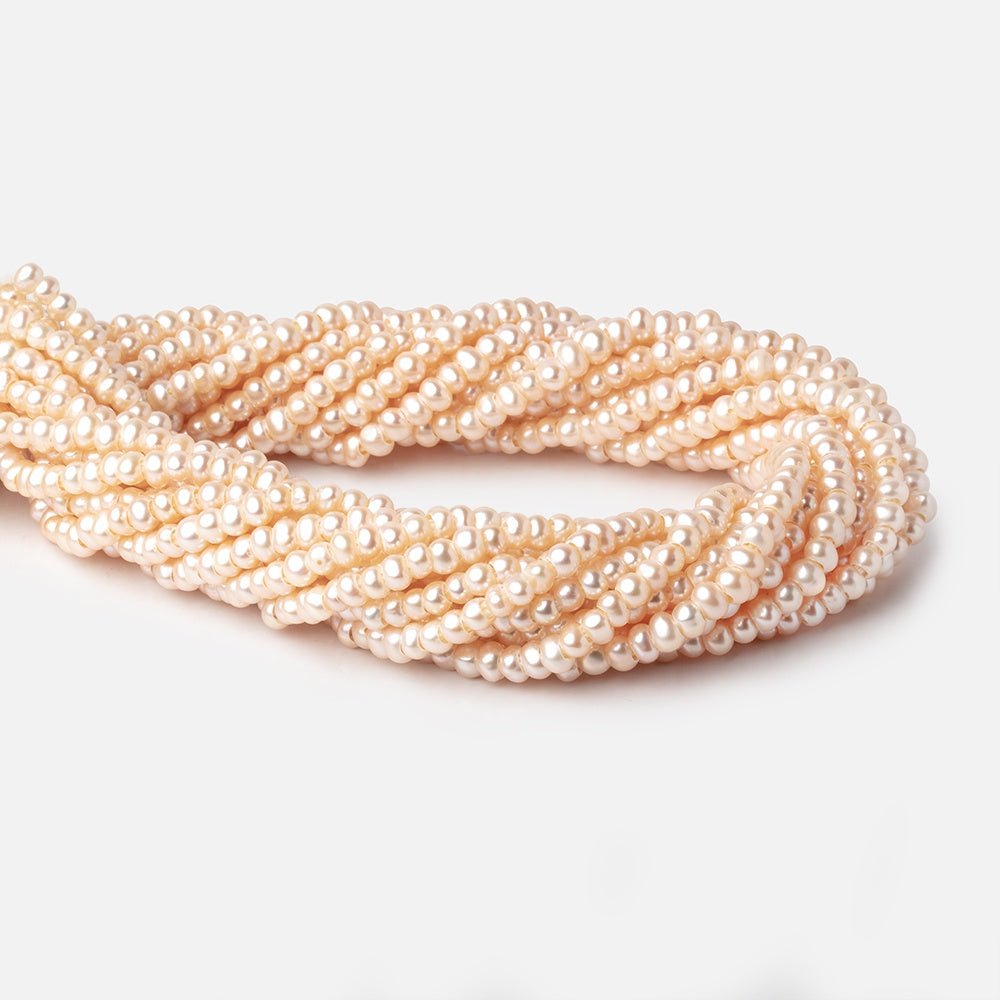 4.5-5mm Peach Off Round Large Hole Freshwater Pearls 15 inch 110 Beads (ONLINE ORDER ONLY)