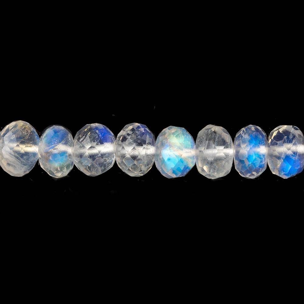 4-4.5mm Rainbow Moonstone microfaceted rondelle 16 inch 105 beads AAA (ONLINE ORDER ONLY)