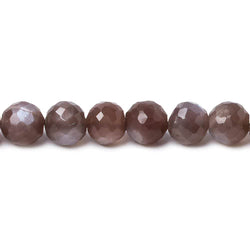 4.5-6.5mm Chocolate Brown Moonstone faceted round beads 13 inch 57 pieces (ONLINE ORDER ONLY)