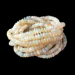 4.5-6.5mm Ethiopian Opal Faceted Rondelles 18 inch 169 Beads AAA (ONLINE ORDER ONLY)