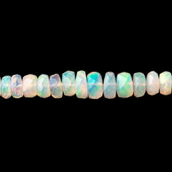4.5-6.5mm Ethiopian Opal Faceted Rondelles 18 inch 169 Beads AAA (ONLINE ORDER ONLY)