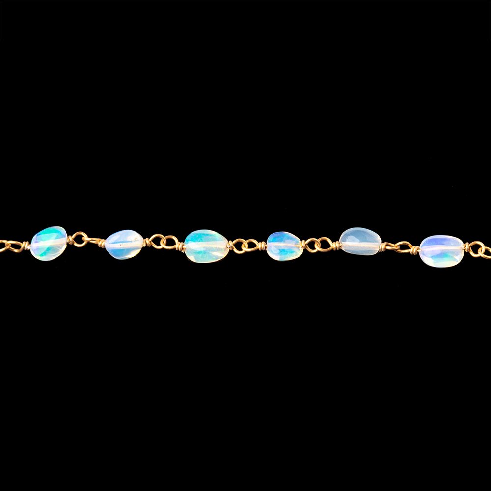4.5-6.5mm Ethiopian Opal Plain Nuggets on Vermeil Chain (ONLINE ORDER ONLY)