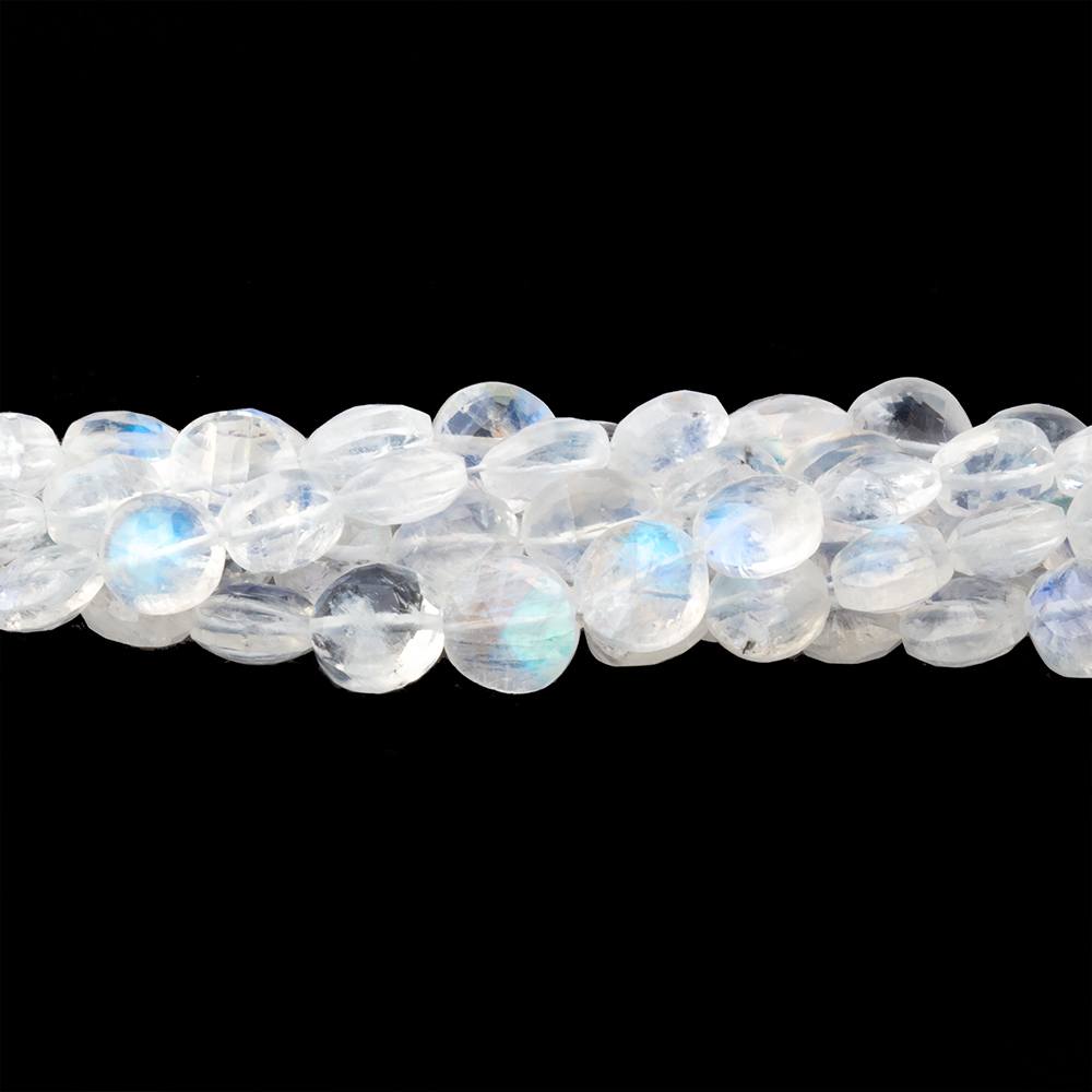 4.5-6.5mm Rainbow Moonstone Faceted Coin Beads 16 inch 76 pieces AAA (ONLINE ORDER ONLY)