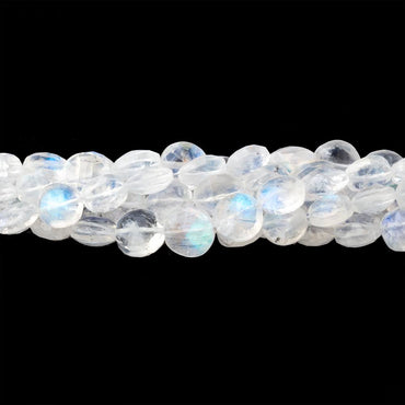 4.5-6.5mm Rainbow Moonstone Faceted Coin Beads 16 inch 76 pieces AAA (ONLINE ORDER ONLY)