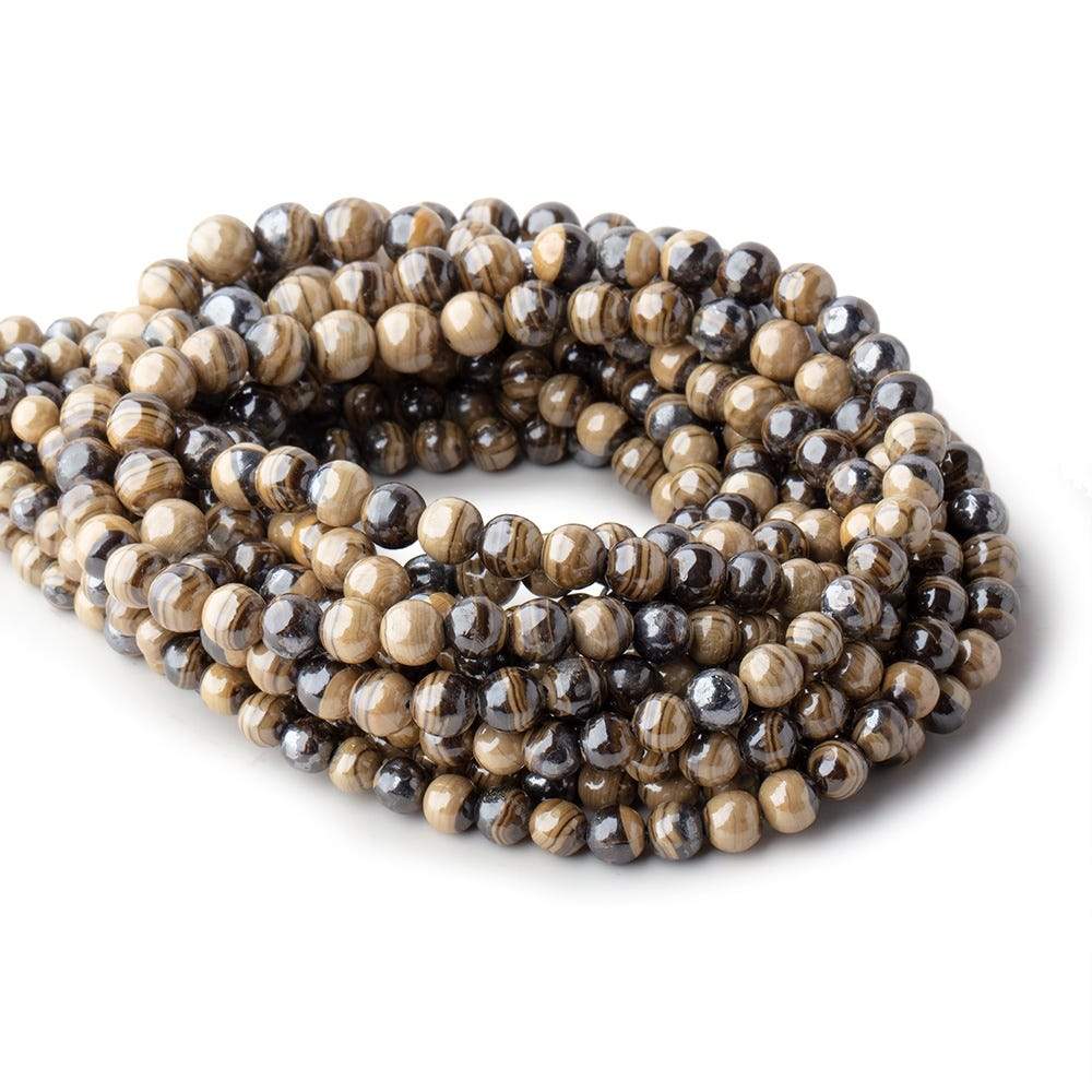 4.5-6.5mm Schalenblende Plain Round Beads 16 inch 81 pieces AA rare (ONLINE ORDER ONLY)