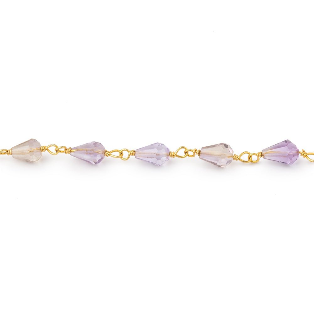 4.5-6mm Ametrine Faceted Tear Drop Beads on Vermeil Chain (ONLINE ORDER ONLY)