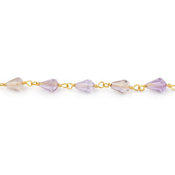 4.5-6mm Ametrine Faceted Tear Drop Beads on Vermeil Chain (ONLINE ORDER ONLY)