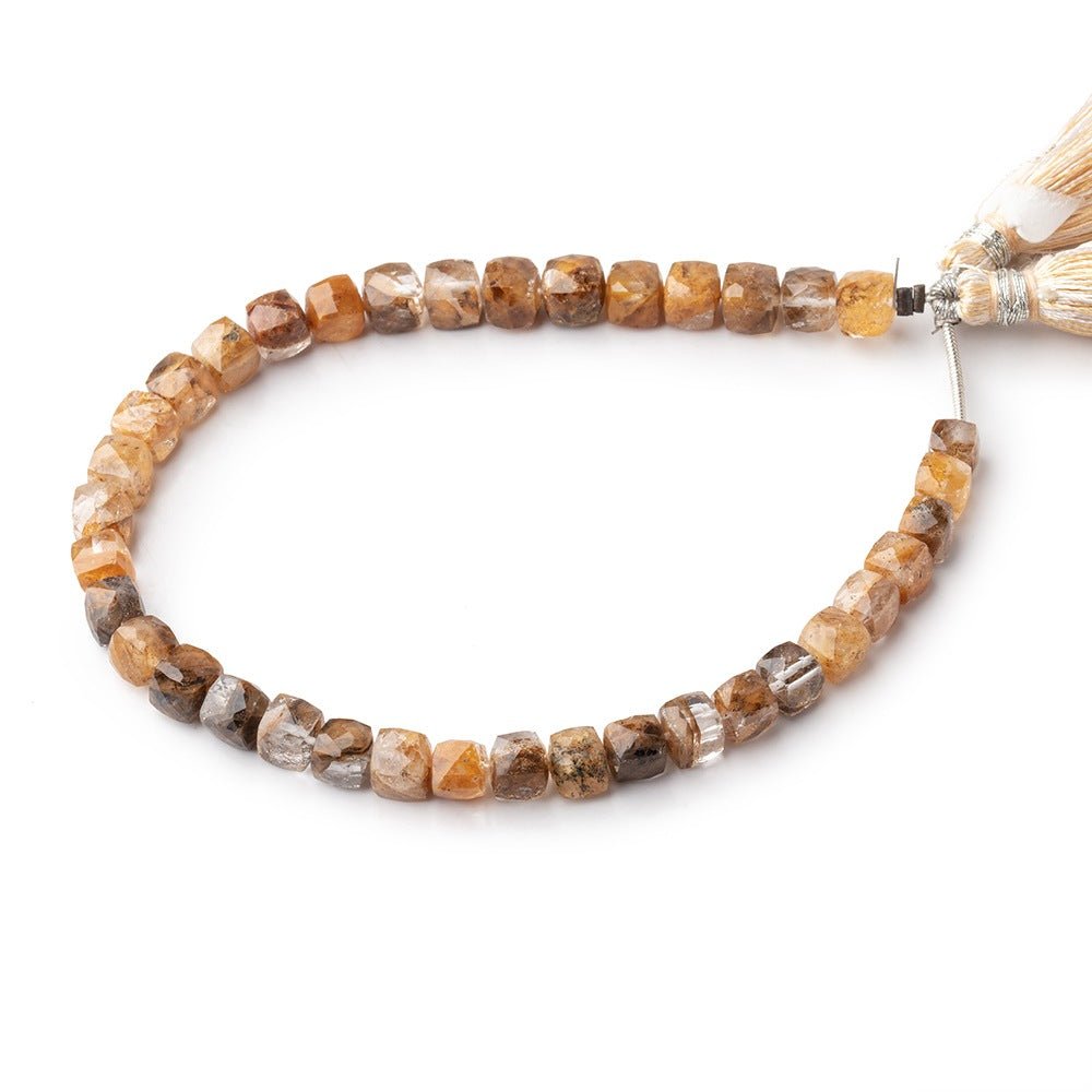 4.5-6mm Ferrous Quartz Faceted Cube Beads 8 inch 36 pieces (ONLINE ORDER ONLY)